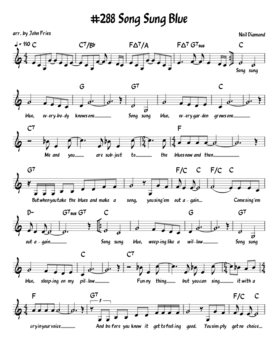 Song Sung Blue (arr. John Fries)
