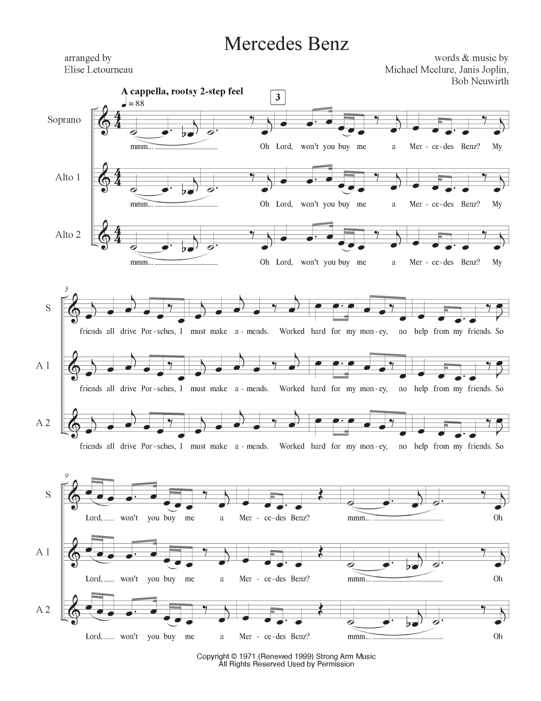 Mercedes Benz (arr. Elise Letourneau)