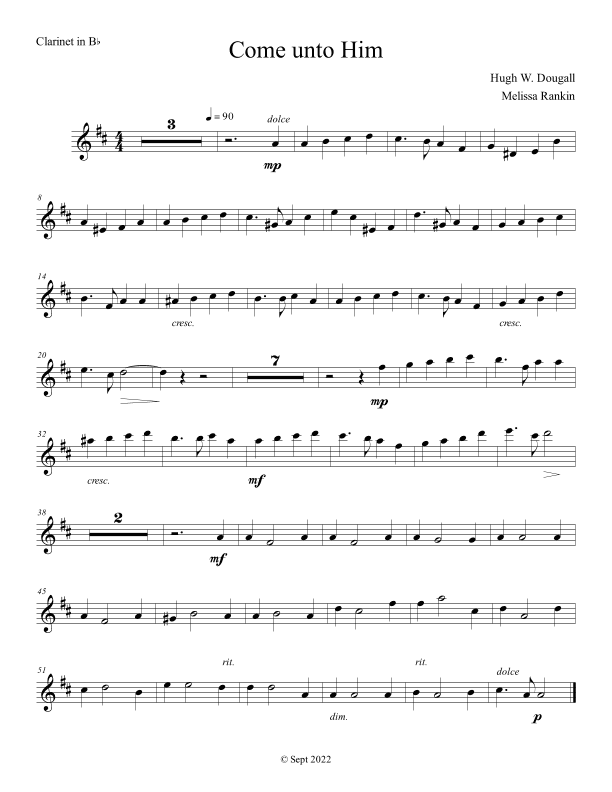 Come Unto Him (arr. Melissa Rankin)