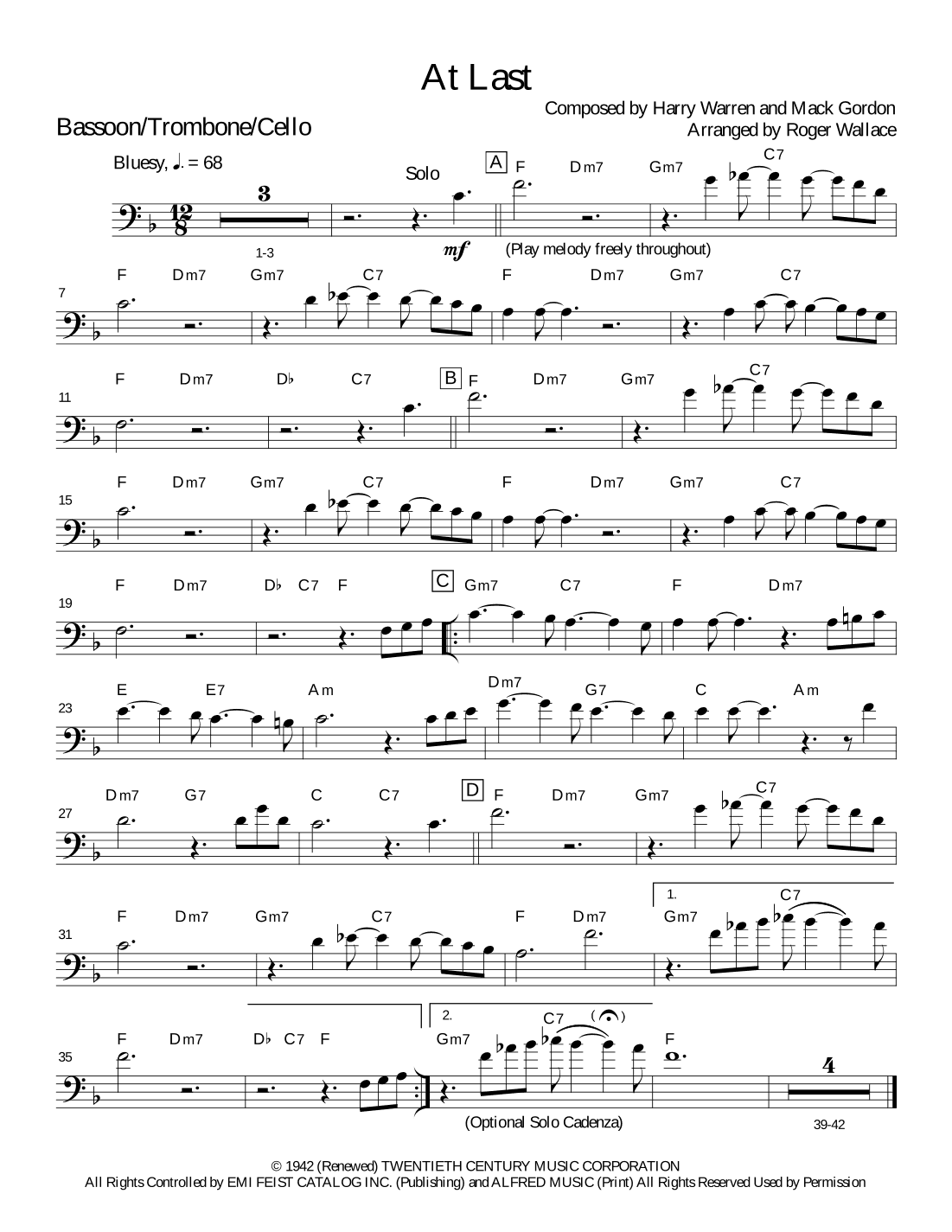 At Last (arr. Roger Wallace)