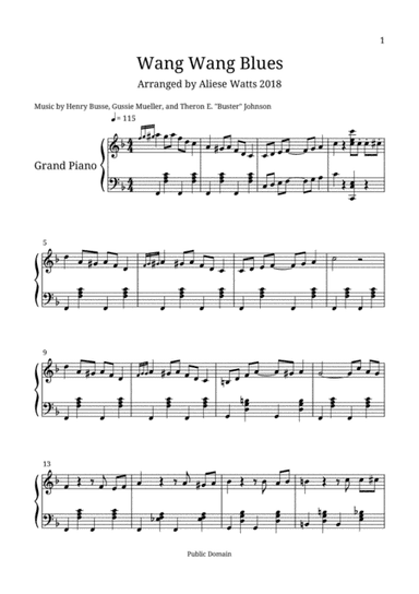 The Wang Wang Blues (arr. Aliese Watts)