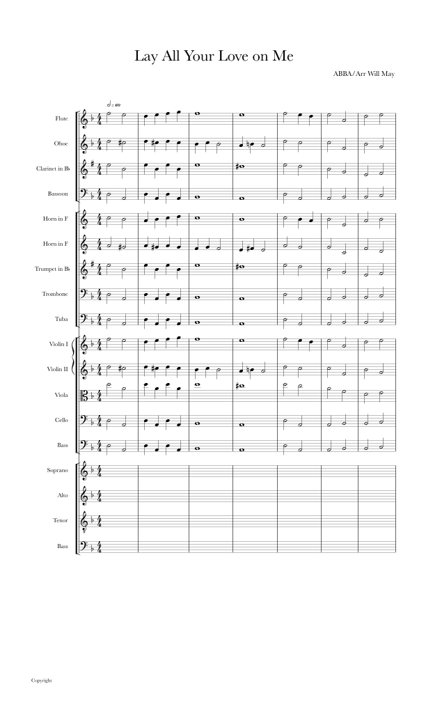 Lay All Your Love On Me (arr. Will May)