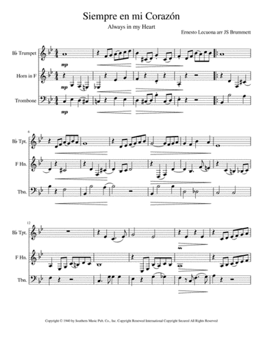 Siempre En Mi Corazon (arr. Jennifer Brummett)
