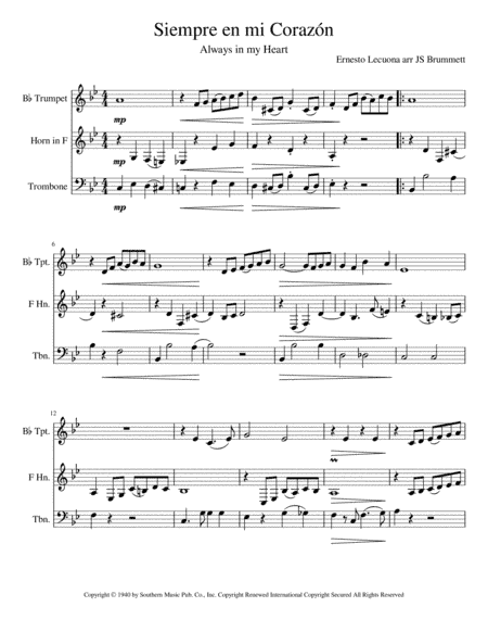 Siempre En Mi Corazon (arr. Jennifer Brummett)