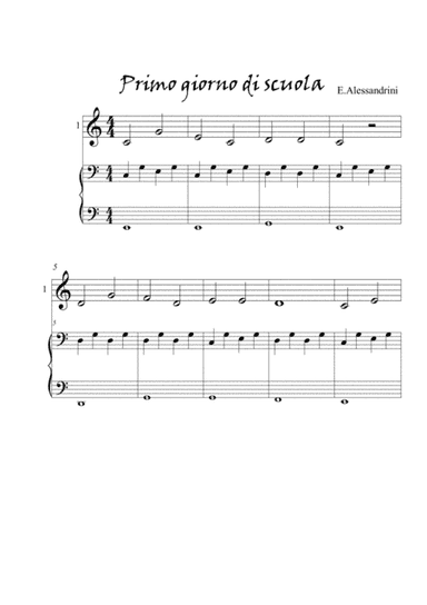 First day of school. Piano 3 hands