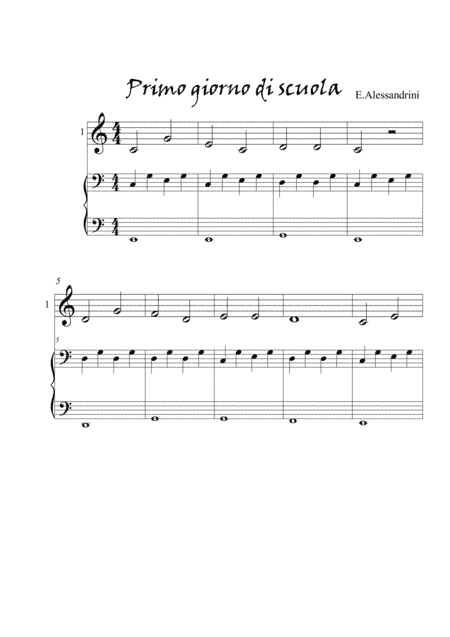 First day of school. Piano 3 hands