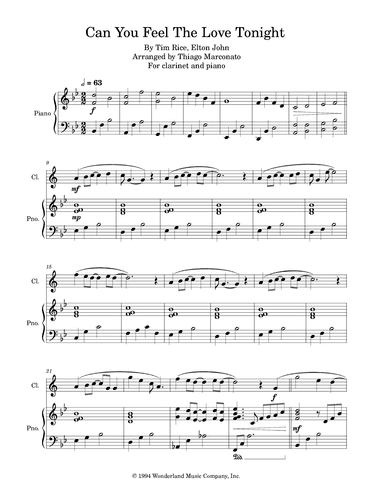 Can You Feel The Love Tonight (arr. Thiago Marconato)