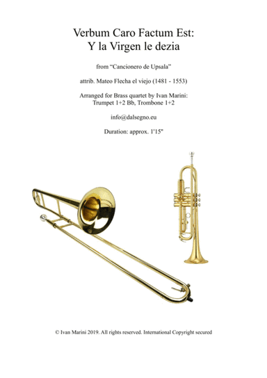 VERBUM CARO FACTUM EST - Villancico for Brass Quartet (arr. Ivan Marini)