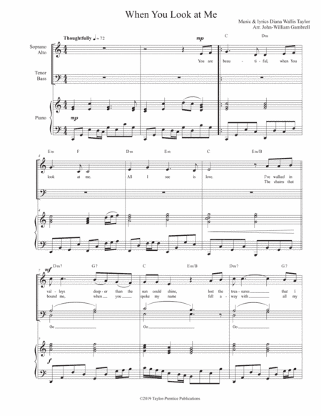 When You Look At Me (SATB)
