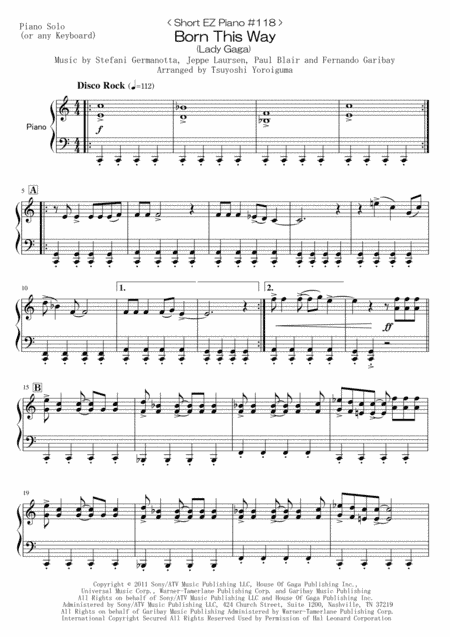 Born This Way (arr. Tsuyoshi Yoroiguma)