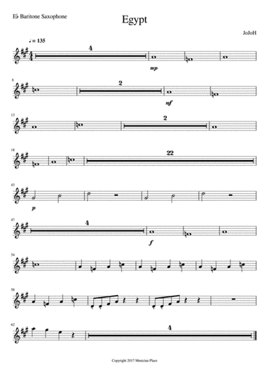 Egypt - Eb Baritone Saxophone