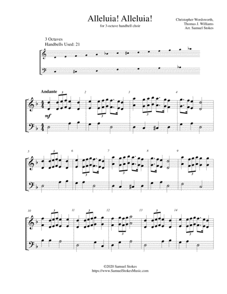 Alleluia! Alleluia! - for 3-octave handbell choir (arr. Samuel Stokes)