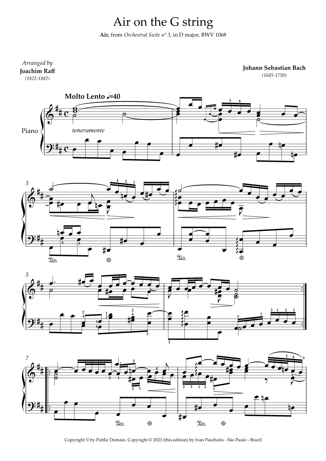 Air on the G string (arr. Joachim Raff)