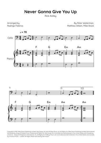 Never Gonna Give You Up (arr. Rodrigo Faleiros)