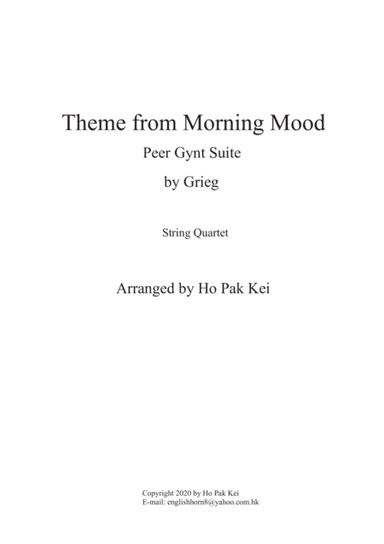 Morning Mood for String Quartet (arr. Ho Pak Kei)