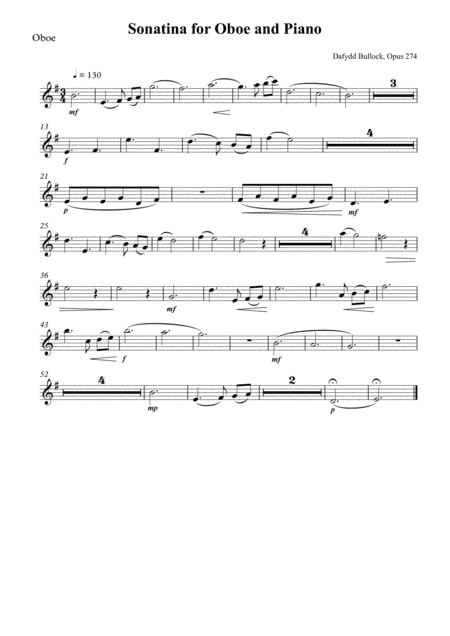 Sonatina for Oboe and Piano