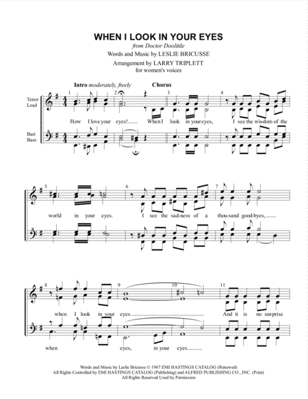 When I Look In Your Eyes (arr. Larry Triplett)