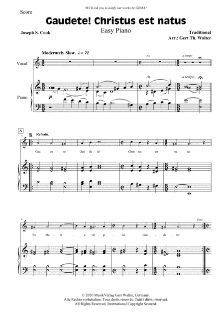 Gaudete! Christus Est Natus (arr. Gert Th. Walter)