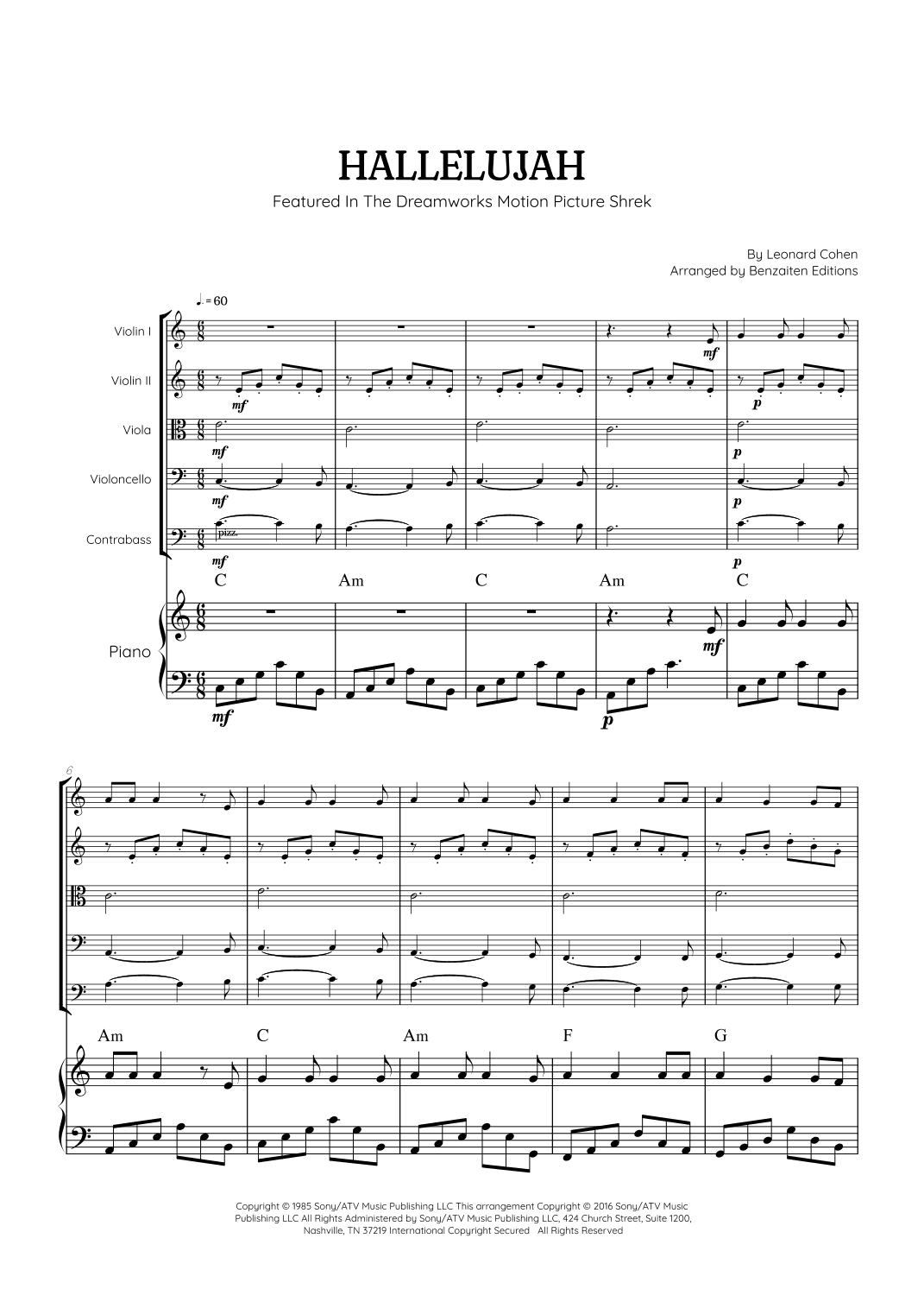 Hallelujah (arr. Benzaiten Editions)