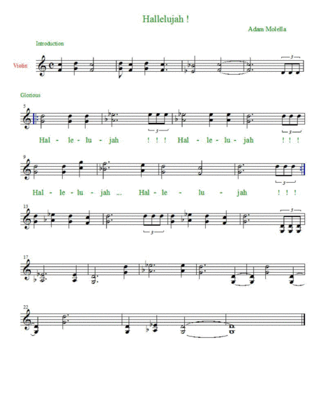 Hallelujah for Violin and vocal NEW,  moderately easy chords that sound GLORIOUS.