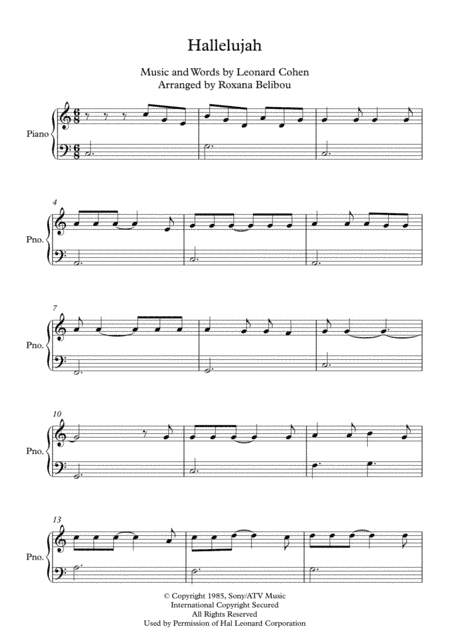 Hallelujah (arr. Roxana Belibou)