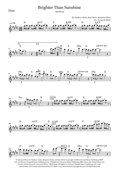 Brighter Than Sunshine (arr. Fernando Britto)