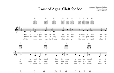 Rock of Ages, Cleft for Me - vocal lead sheet with chords (arr. Samuel Stokes)