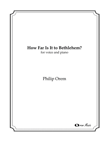 How Far Is It to Bethlehem? - solo version