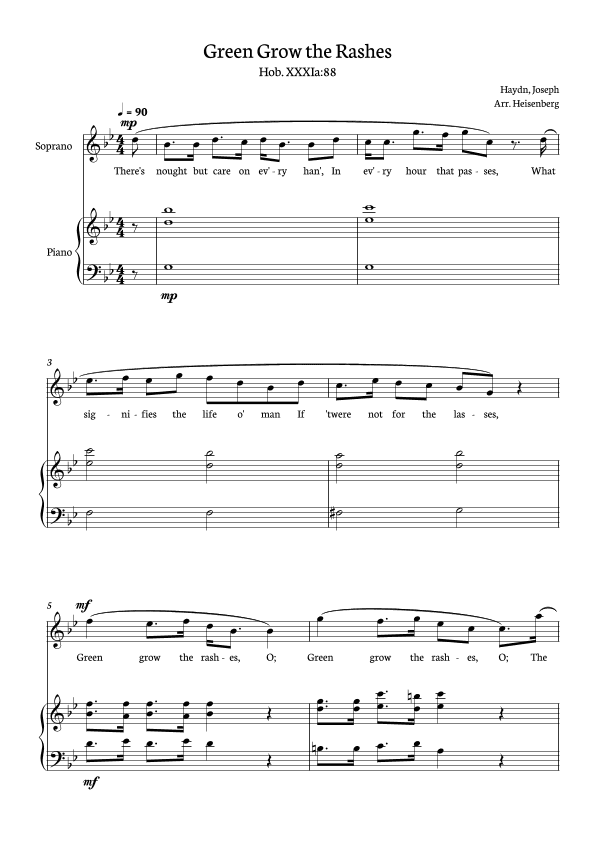 Green Grow The Rashes (arr. Heisenberg)
