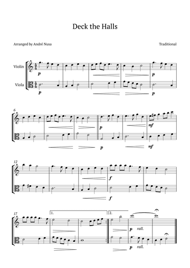 Deck the Halls (arr. André Nusa)