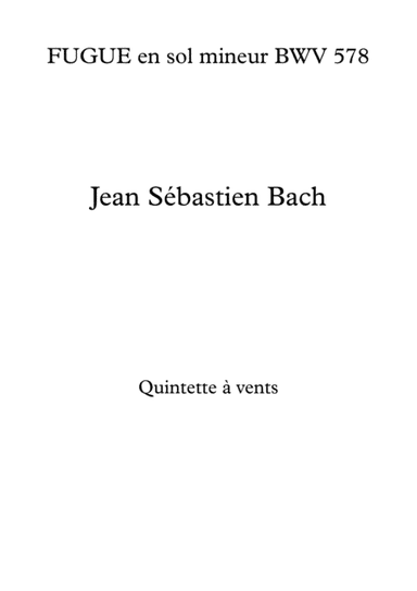FUGUE en sol mineur BWV 578 (arr. Olivier Costa)