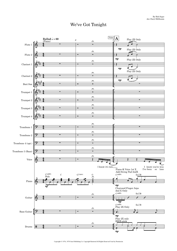We've Got Tonight (arr. Daryl McKenzie)