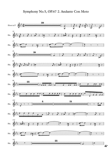 Beethoven symphony No.5 - 2nd Movement (Transposed Horn in F) (arr. Jay Heo)