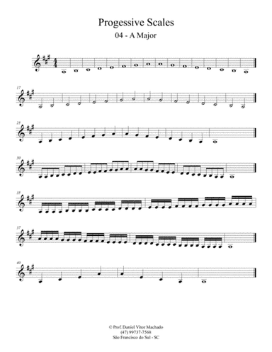 Progressive Scales - Violin - A Major
