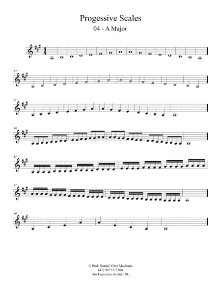 Progressive Scales - Violin - A Major