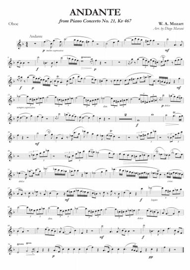 Andante from Concerto No. 21 for Oboe and Piano (arr. Diego Marani)