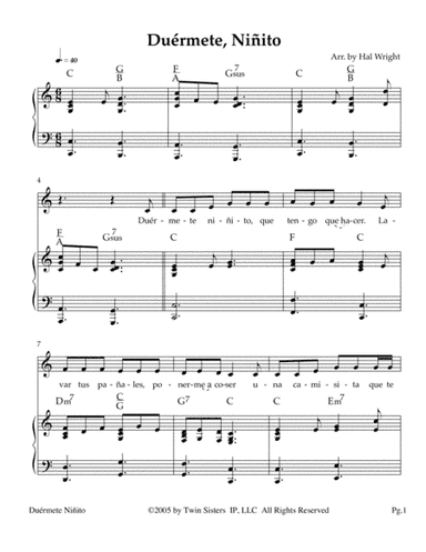 Duérmete, Niñito (arr. Hal Wright)