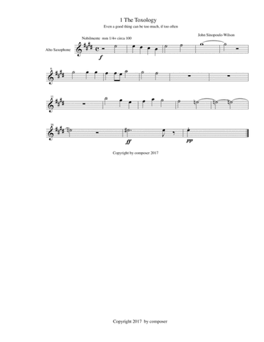 The Toxology/alto saxophone part