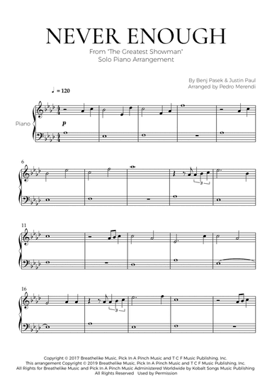 Never Enough (arr. Pedro Merendi)