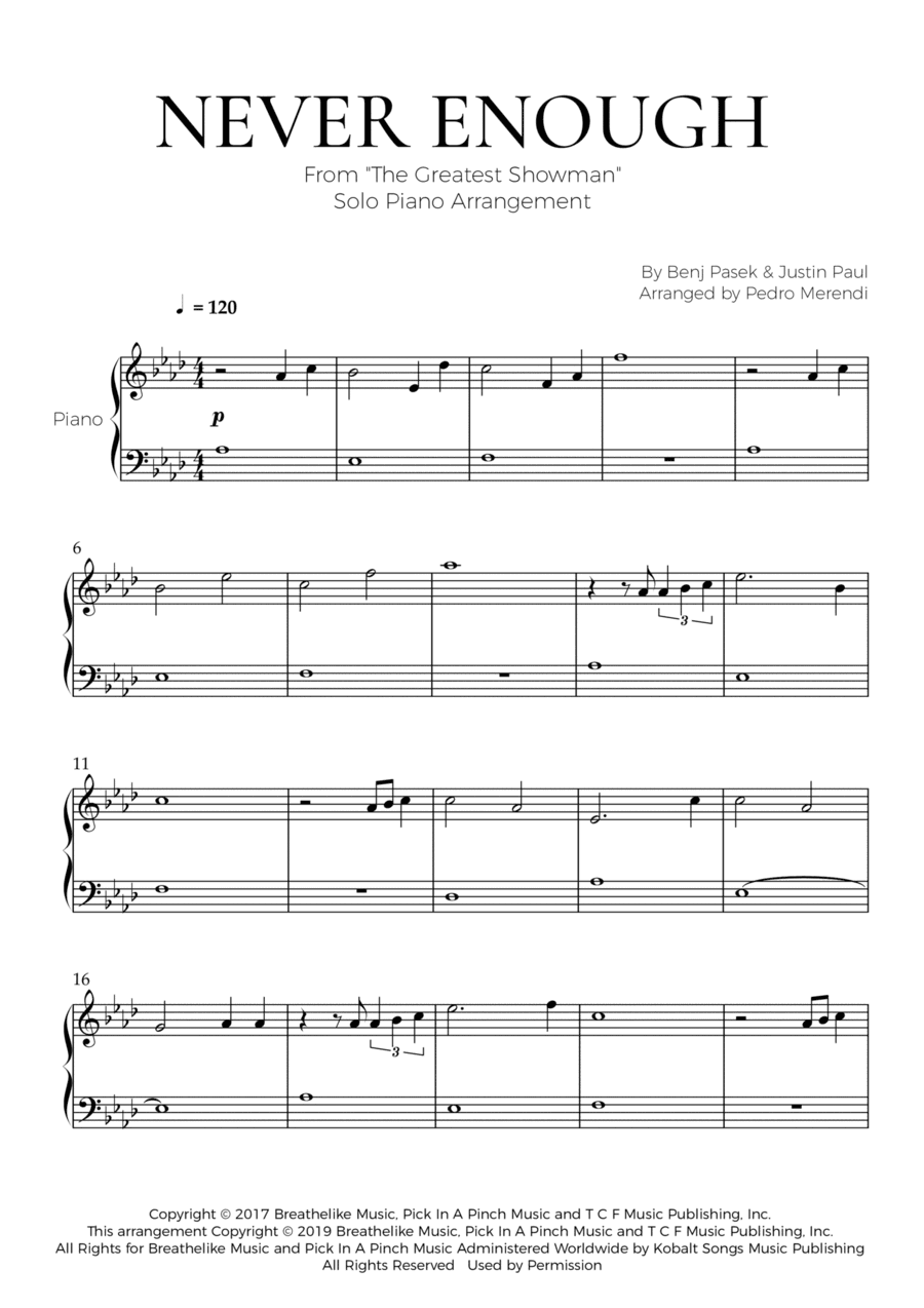 Never Enough (arr. Pedro Merendi)