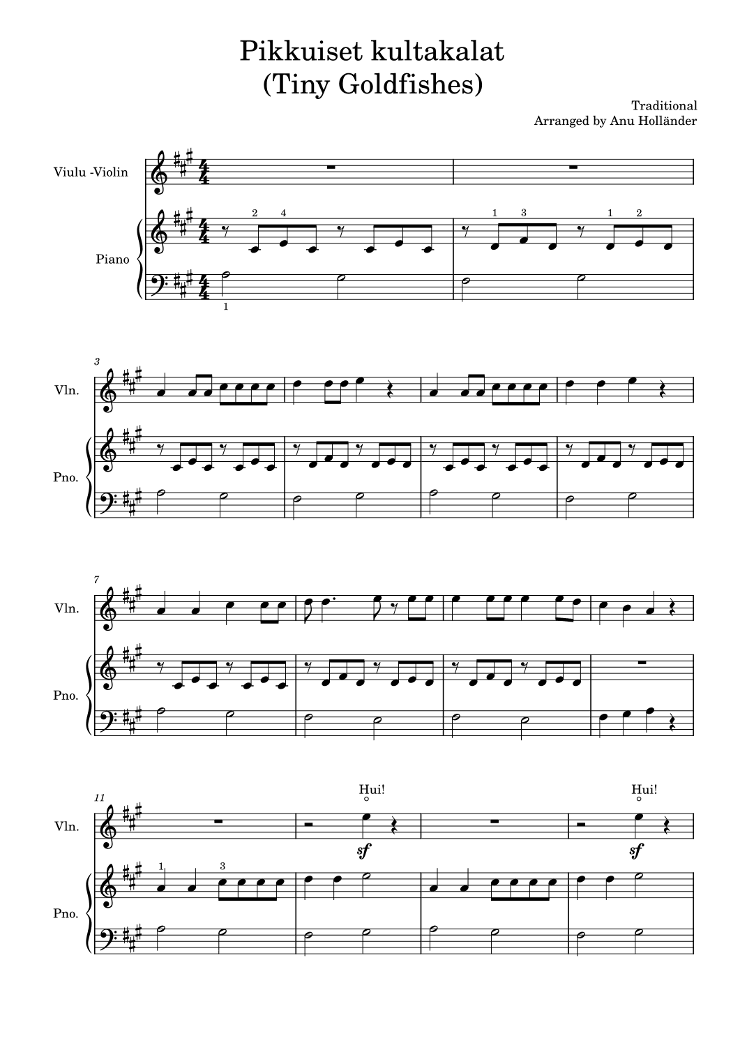 Soittosalkku: Pikkuiset kultakalat (Tiny Goldfishes) (arr. Anu Holländer)