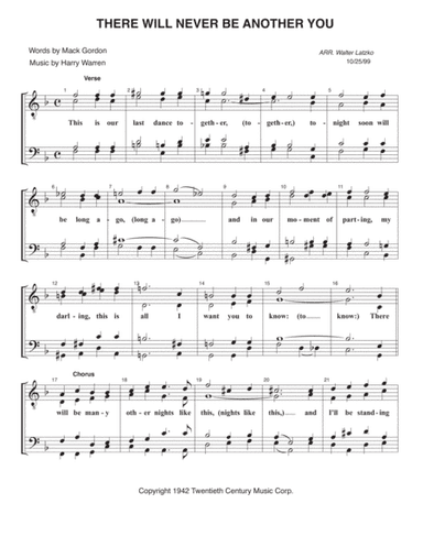 There Will Never Be Another You (arr. Walter Latzko)