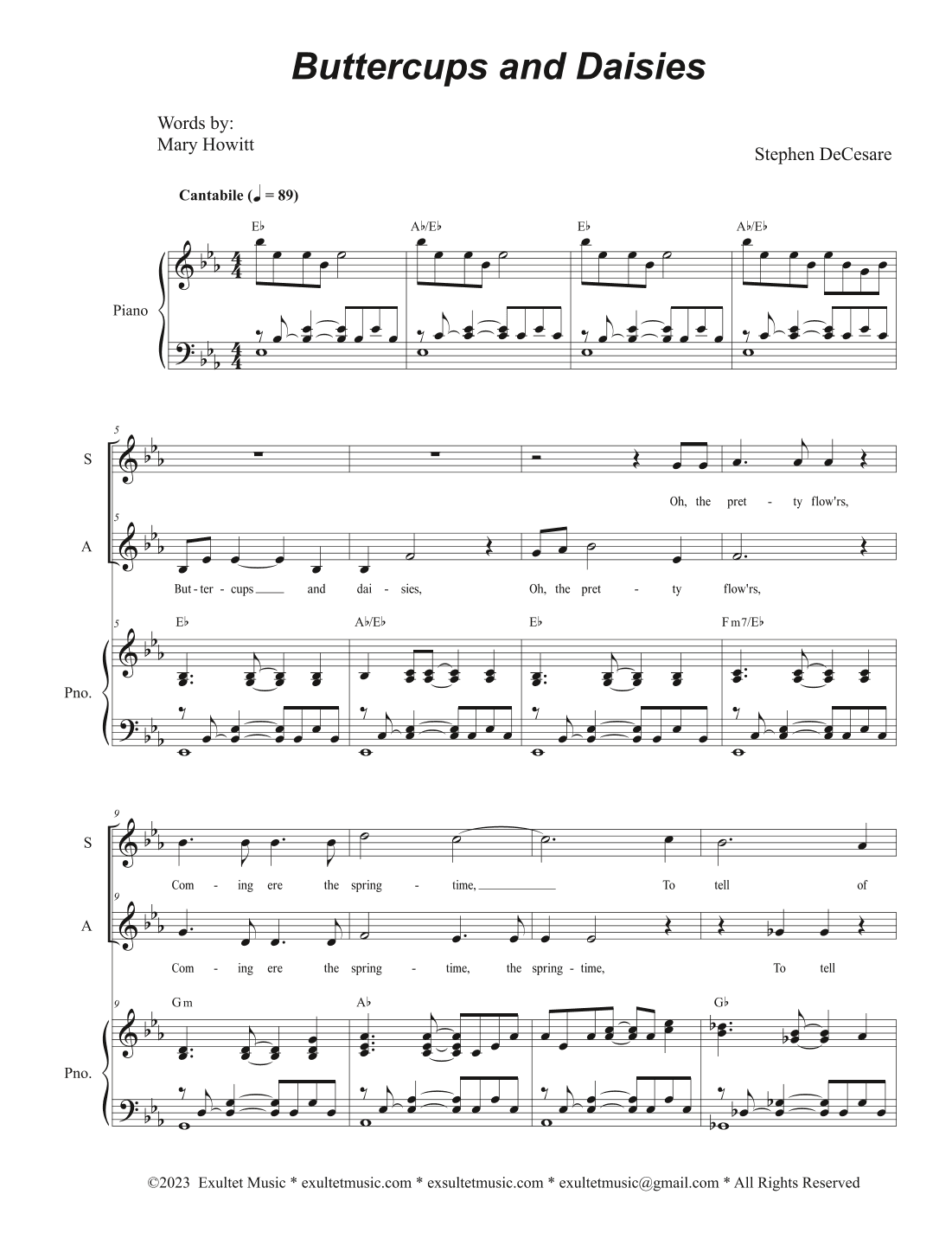 Buttercups And Daisies (2-part choir - (SA)