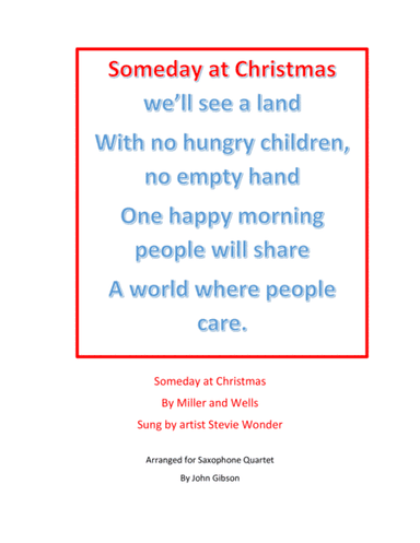 Someday At Christmas (arr. John Gibson)
