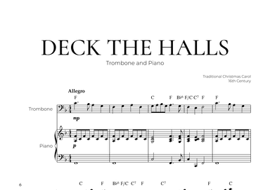 Deck The Halls (Trombone and Piano) - Christmas Carol (arr. Pedro Merendi)