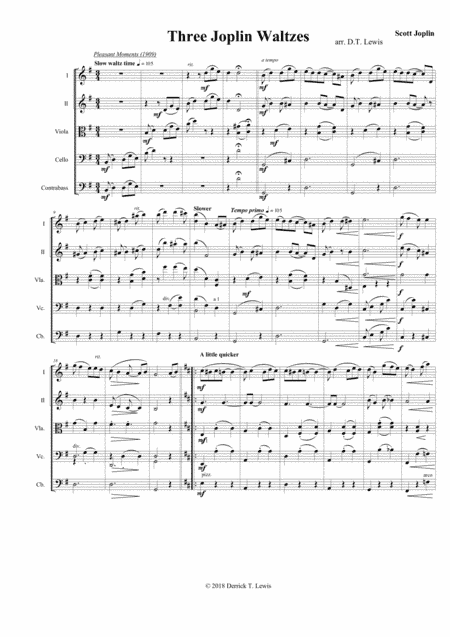 Three Joplin Waltzes for String Orchestra (arr. Derrick T. Lewis)