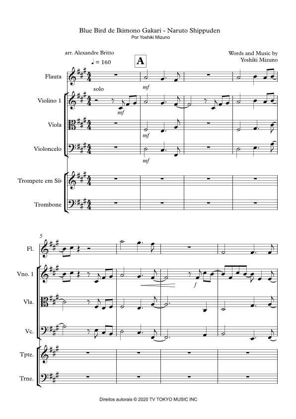 Ikimono Gakari's Blue Bird (arr. Alexandre Britto)