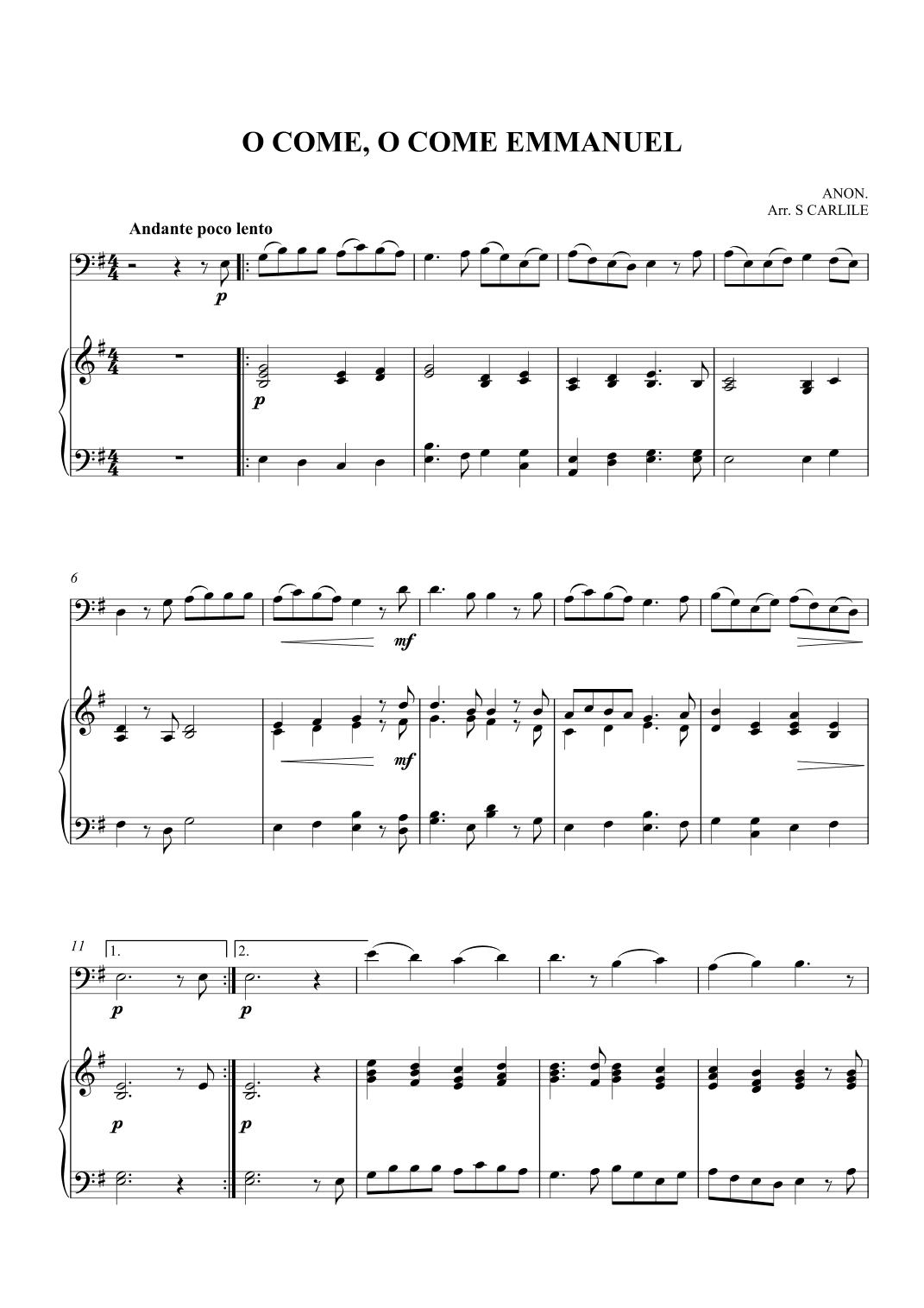 O Come, O Come Emmanuel (arr. SCarlile)
