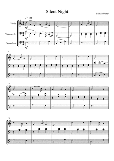 Franz Gruber - Silent Night (Violin, Violoncello and Double Bass Trio) (arr. André Laitano)