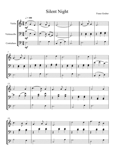 Franz Gruber - Silent Night (Violin, Violoncello and Double Bass Trio) (arr. André Laitano)